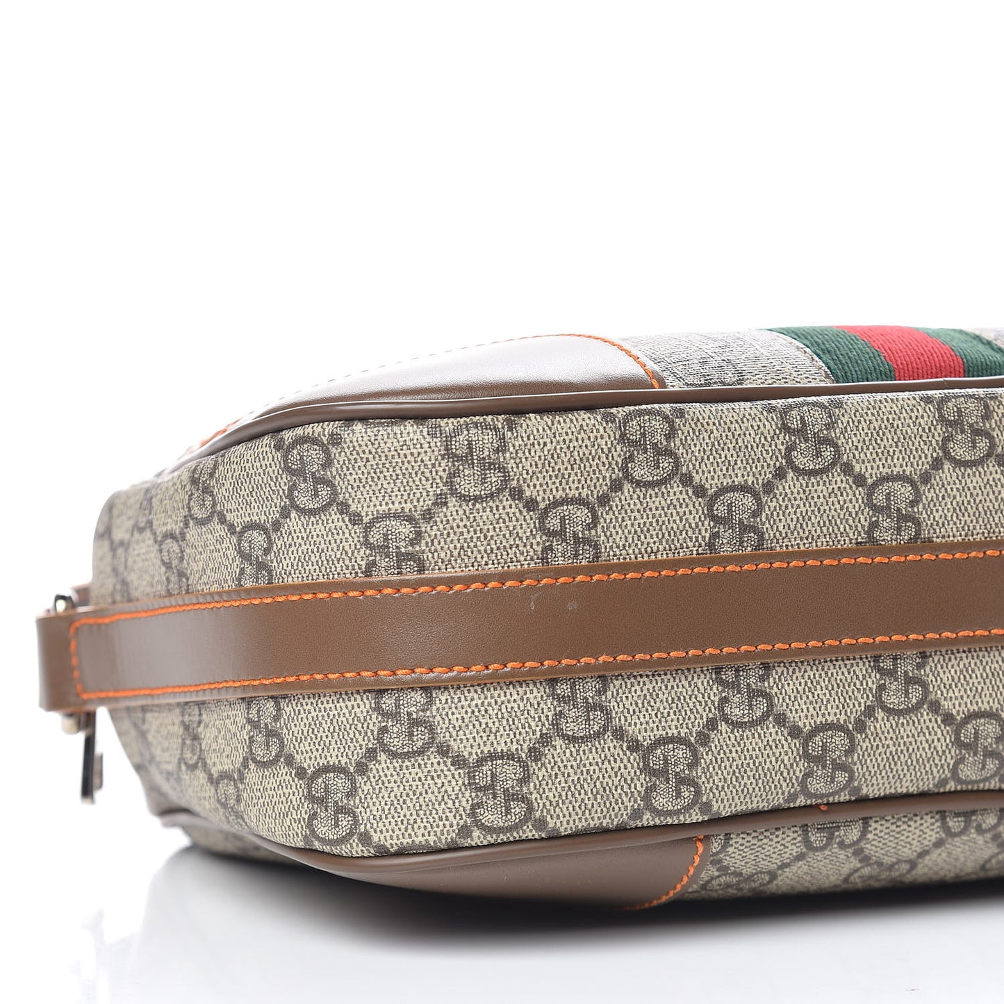 GG Supreme Monogram Web Medium Shoulder Bag Brown