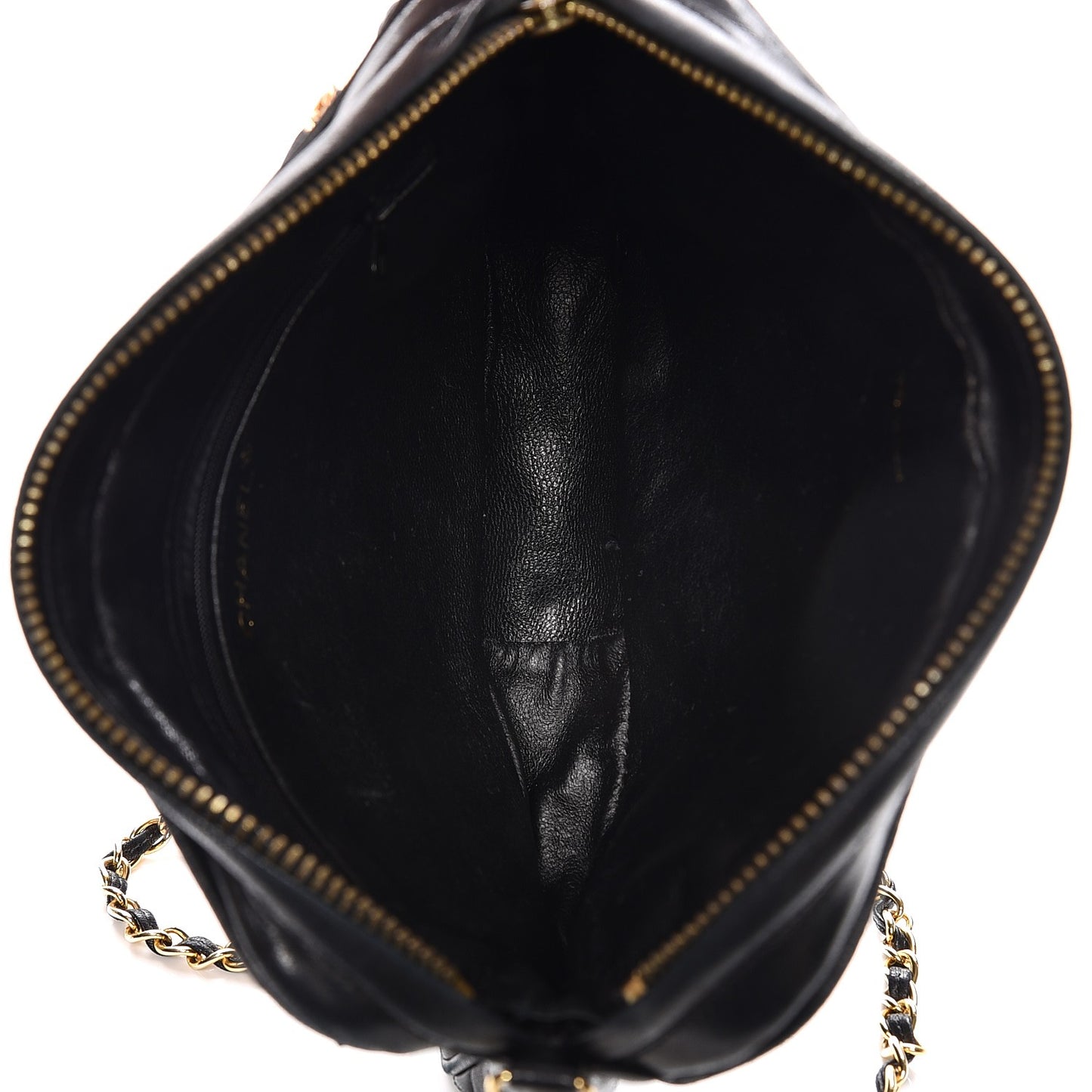 Lambskin Quilted CC Tassel Camera Case Black