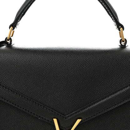 Saint Laurent Grain de Poudre Mini Classic Monogram Cassandra Top Handle Black 9 of 11