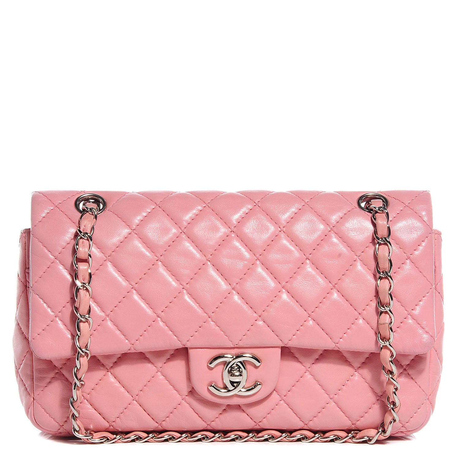 Chanel Lambskin Quilted Medium Double Flap Light Pink 1 of 8