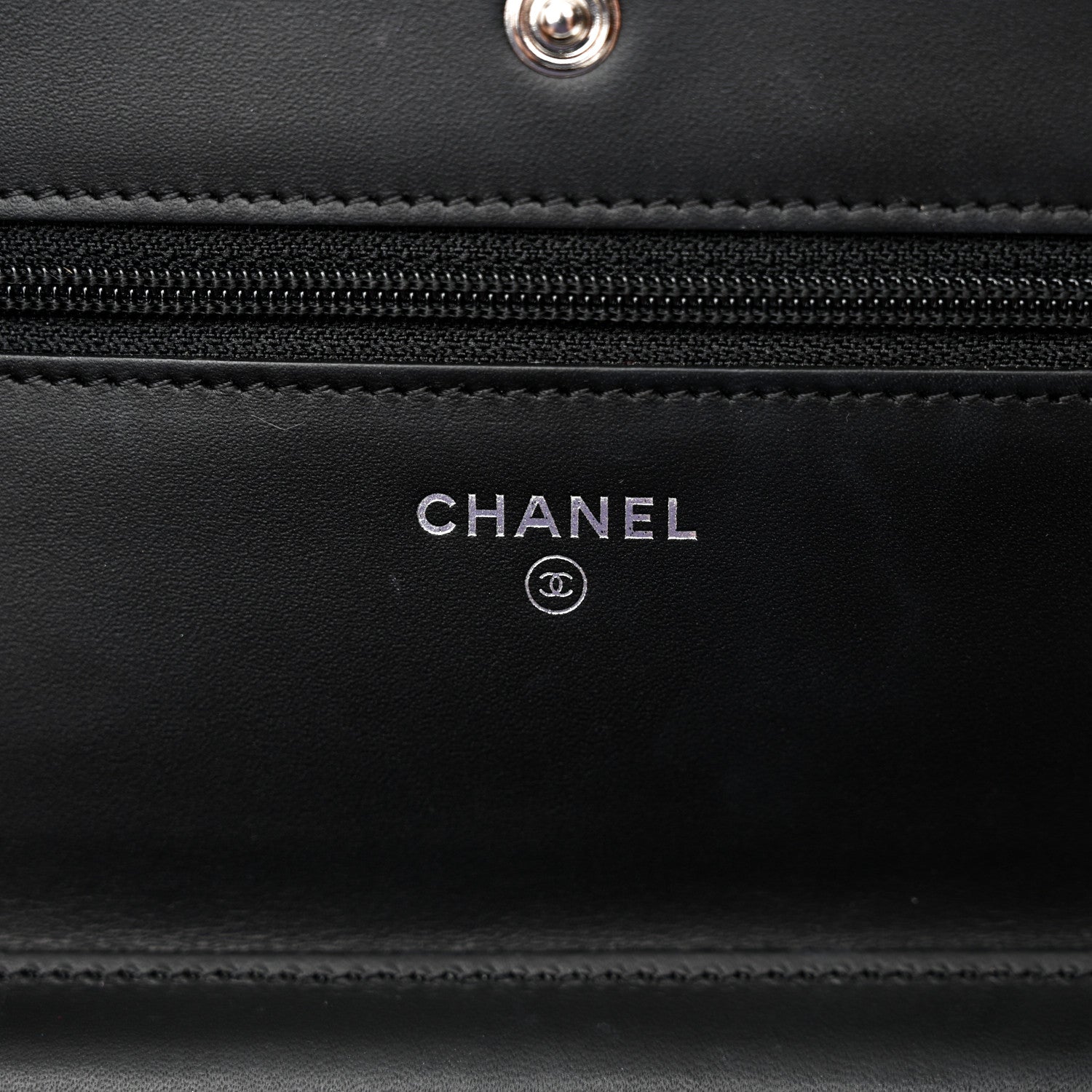 Chanel Patent Quilted Wallet On Chain WOC Black 6 of 14