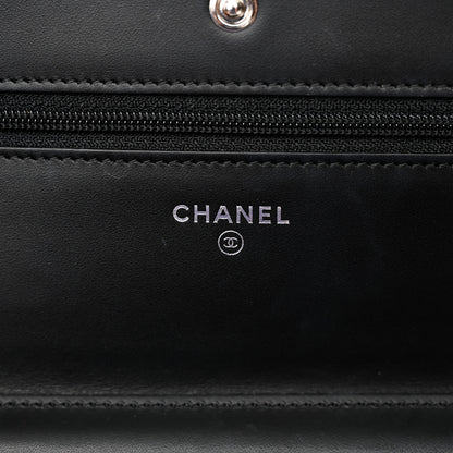 Chanel Patent Quilted Wallet On Chain WOC Black 6 of 14