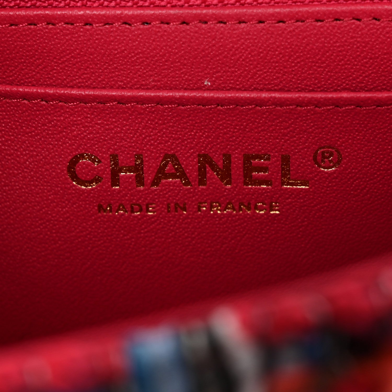 Chanel Tweed Quilted Mini Rectangular Flap Red Pink Black 6 of 10