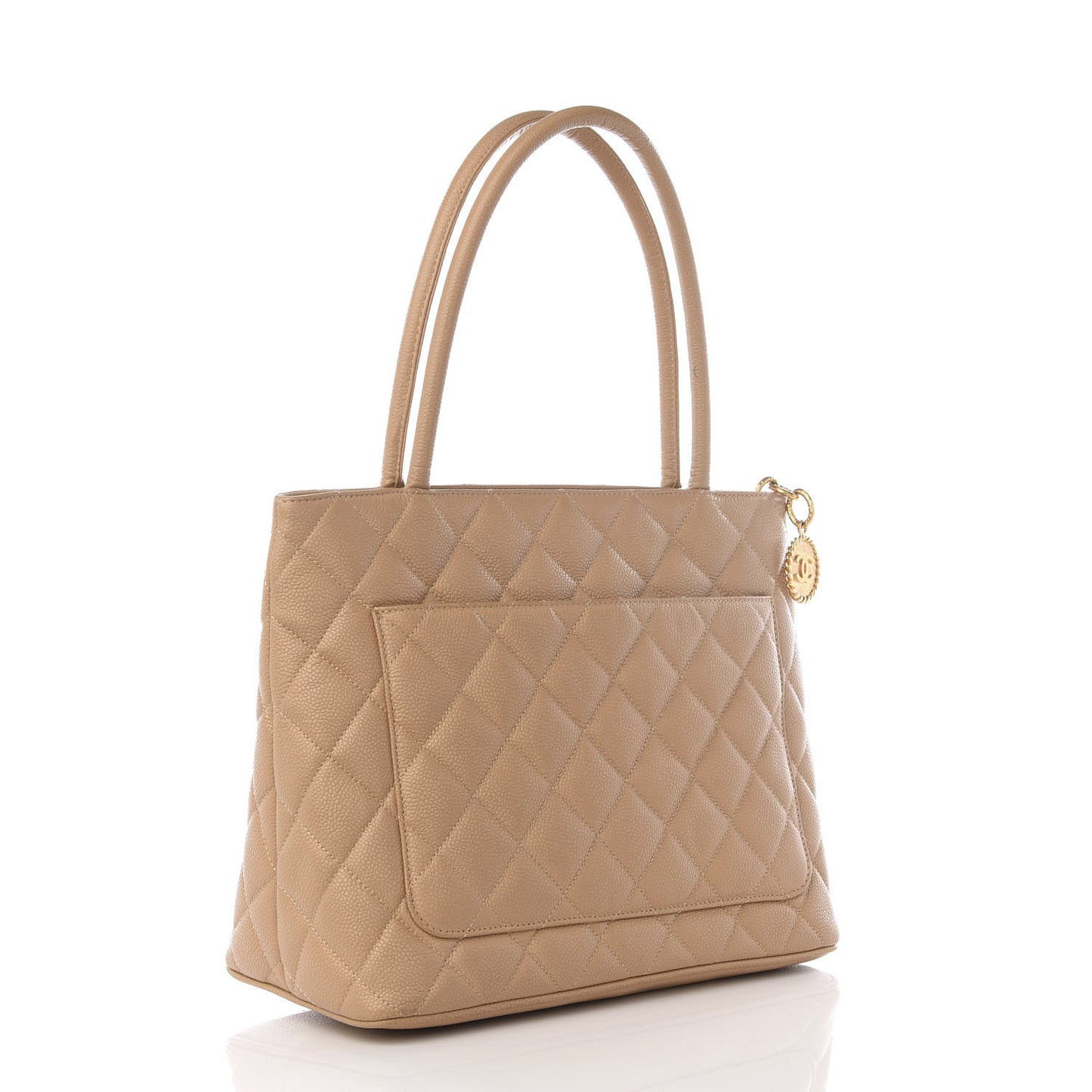Caviar Quilted Medallion Tote Beige