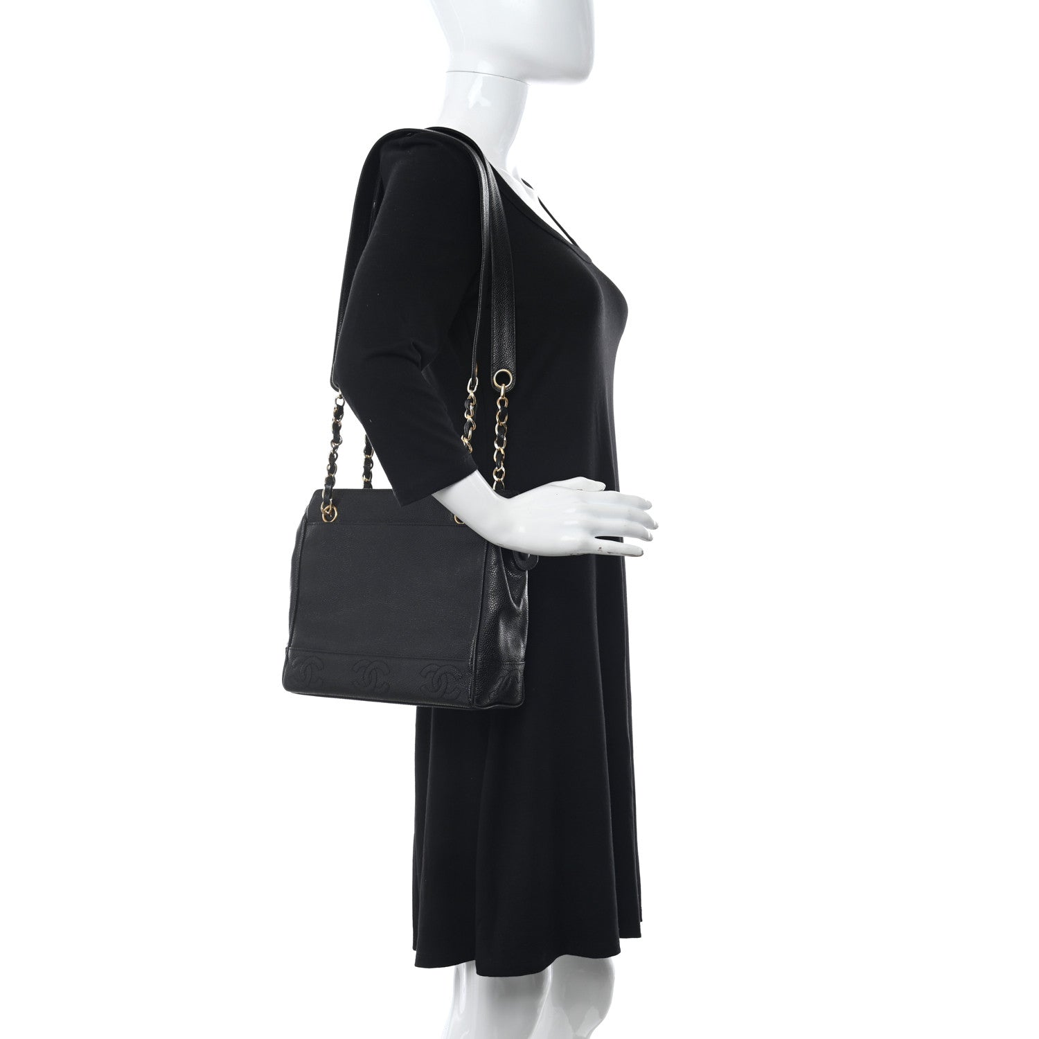 Chanel Caviar CC Shoulder Bag Black 2 of 11