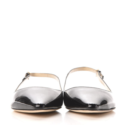 Jimmy Choo Patent Erin Slingback Flats 37.5 Black 2 of 8
