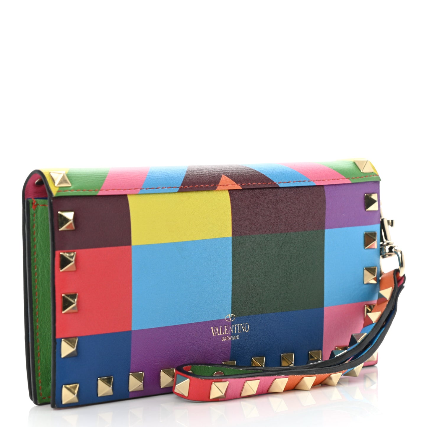 Vitello 1973 Rockstud Wristlet Wallet Multicolor