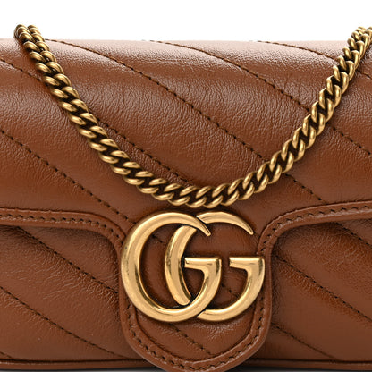 Gucci Azalea Calfskin Matelasse Diagonal Super Mini GG Marmont Shoulder Bag Cuir 8 of 10