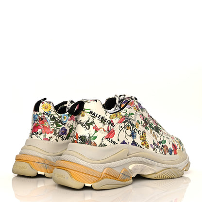 Balenciaga X GUCCI Fabric Allover Logo Flora Print Mens Triple S Sneakers 45 Multicolor White 4 of 8