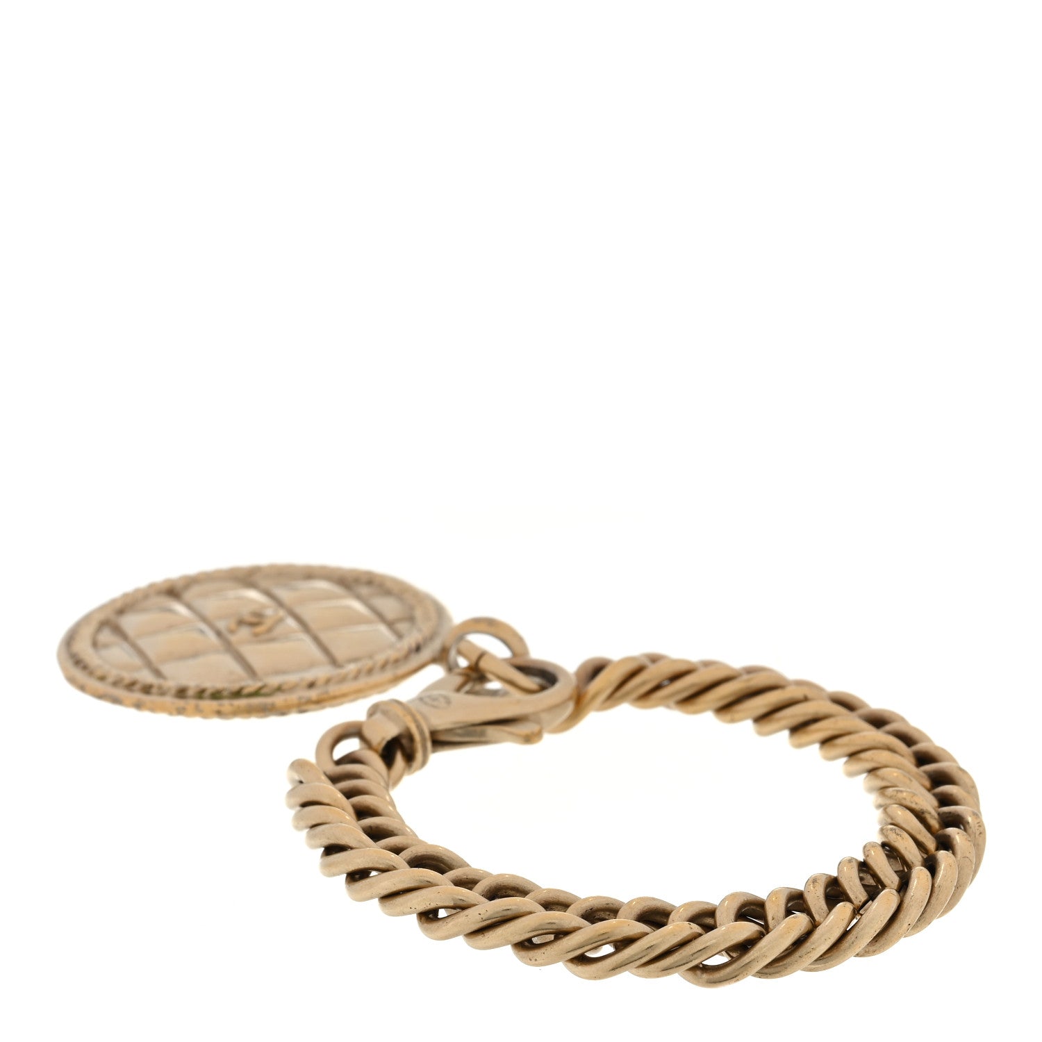 Chanel Quilted CC Medallion Bracelet Gold 3 of 5