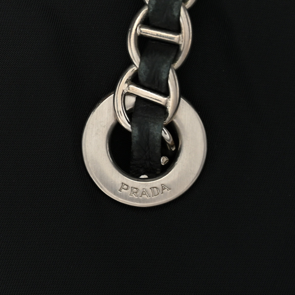 Prada Tessuto Nylon Acciaio Chain Shoulder Bag Black 11 of 12