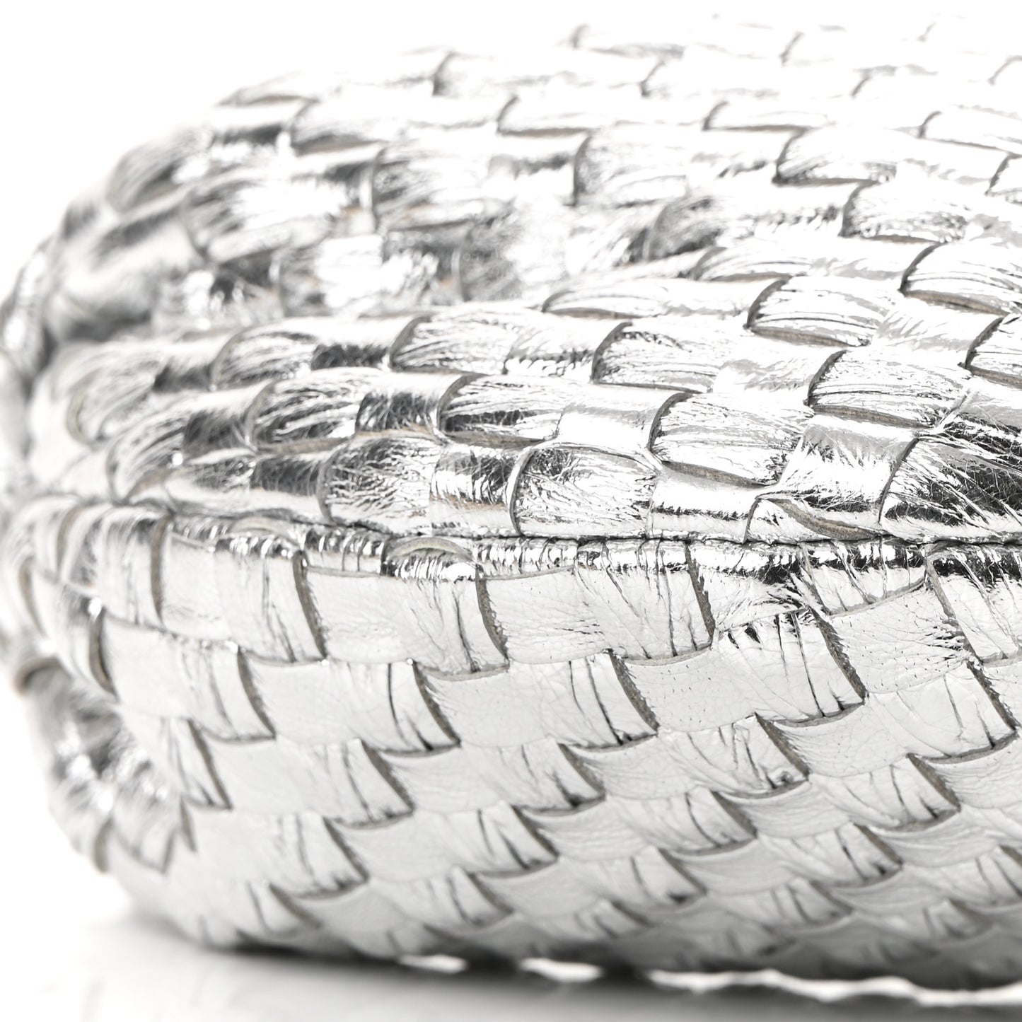 Metallic Nappa Intrecciato Mini Jodie Silver