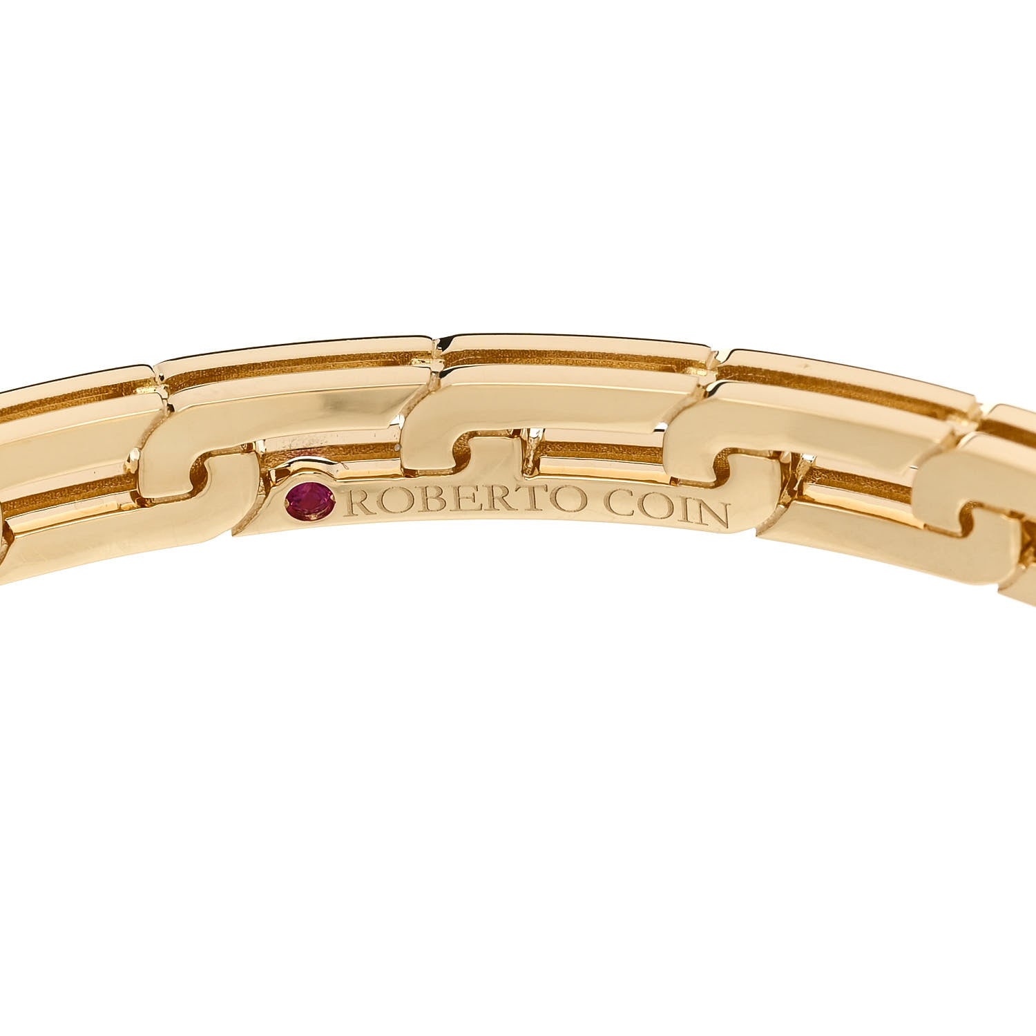 Roberto Coin 18K Yellow Gold Slim Navarra Bangle Bracelet 3 of 4