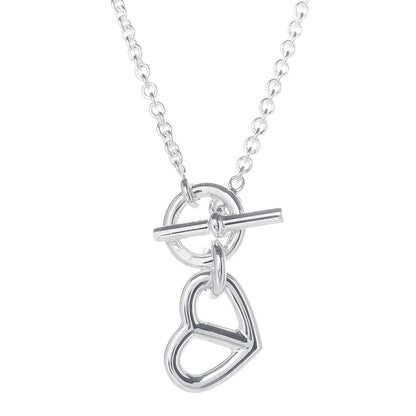 Hermes Sterling Silver Chaine D'Ancre Heart Toggle Necklace 6 of 7