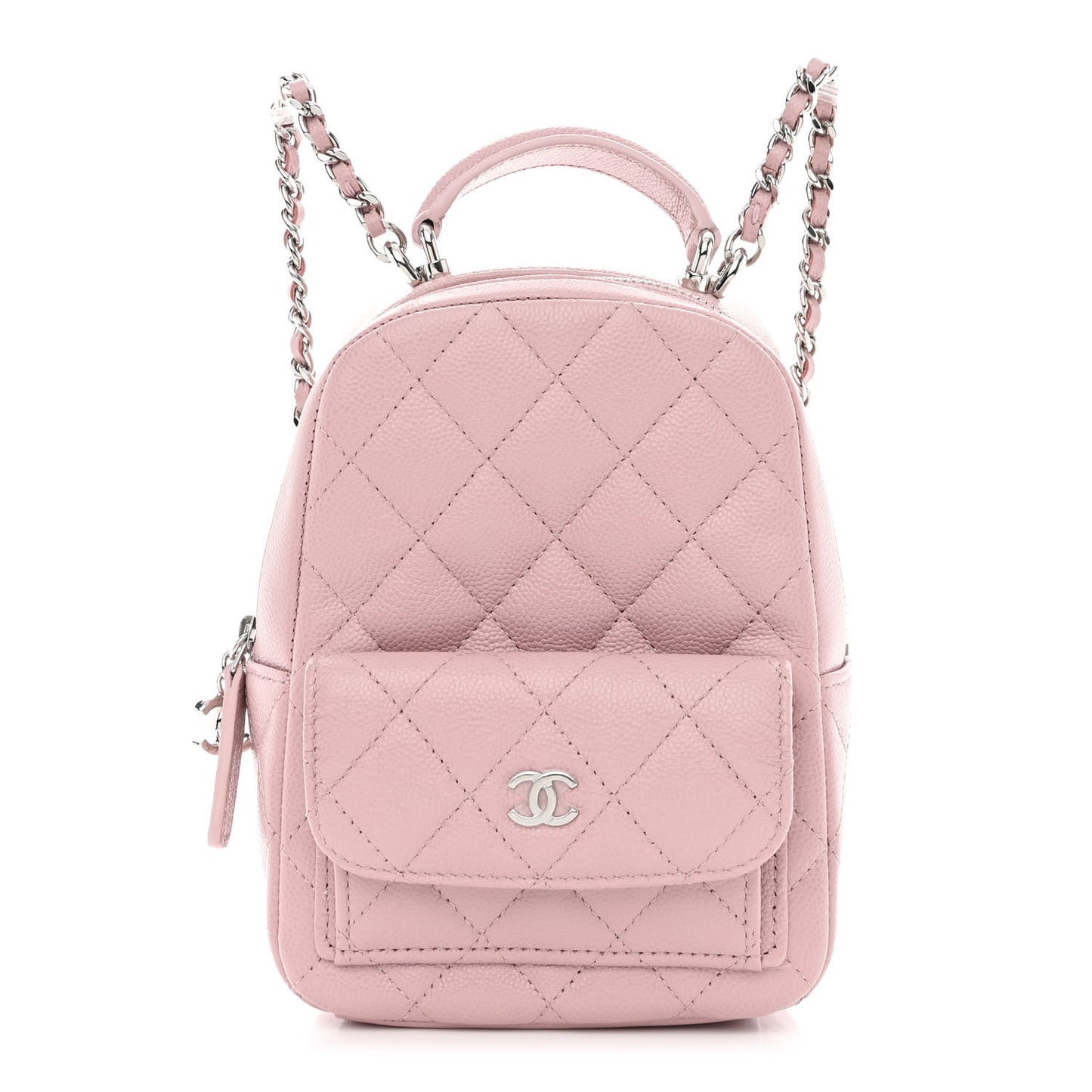 Caviar Quilted CC Mini Classic Backpack Light Pink