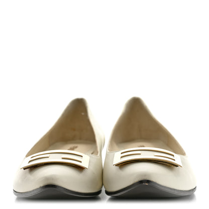 Fendi Vitello Cuoio FF Ballerina Flats 37.5 White 3 of 14