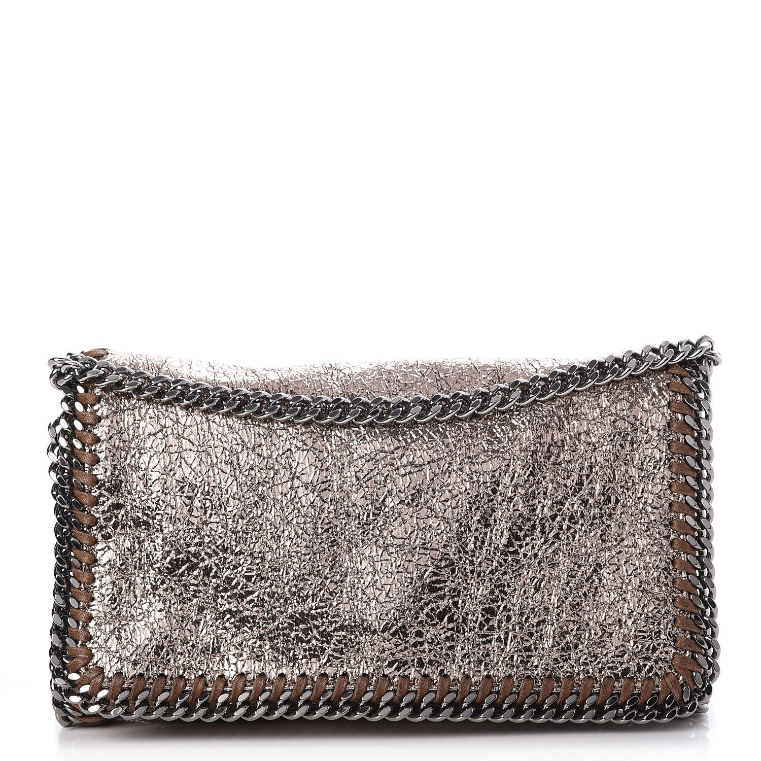 Stella McCartney Metallic Crackle Faux Leather Crossbody Bag Rose Gold 1 of 8