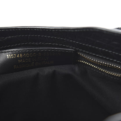 Balenciaga Calfskin Crocodile Embossed Classic Hardware City Black 10 of 11