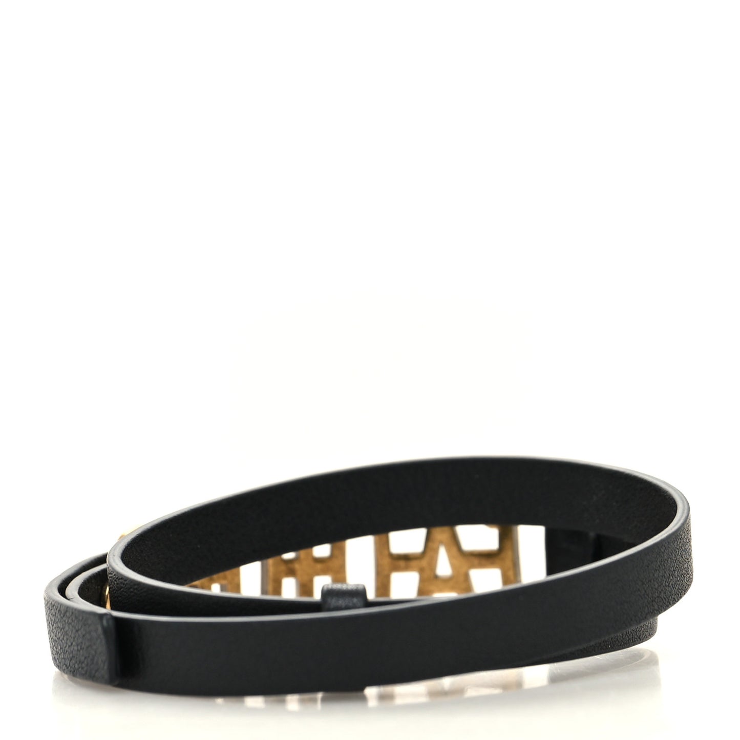 Calfskin J'adior Double Bracelet Black