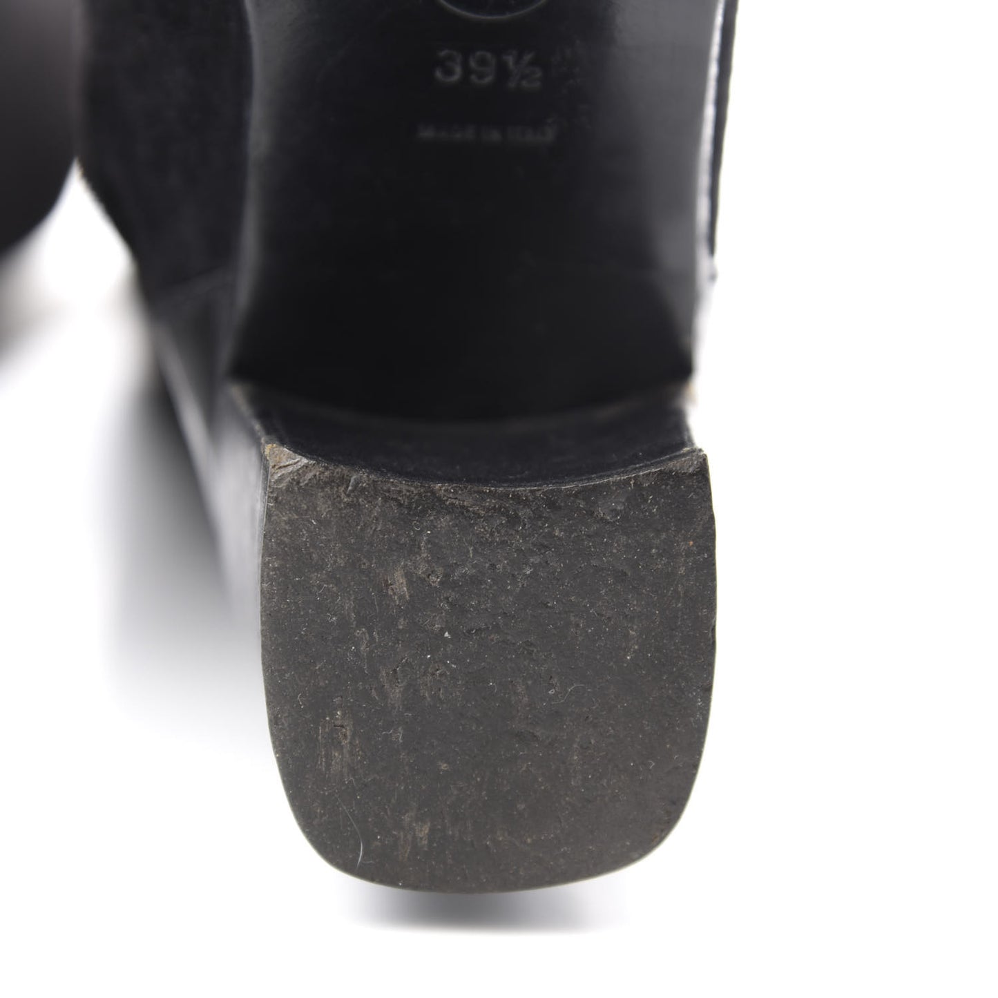 Suede Calfskin CC Knee High Boots 39.5 Black