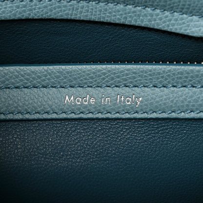 Celine Grained Calfskin Medium Phantom Luggage Antique Blue 7 of 10