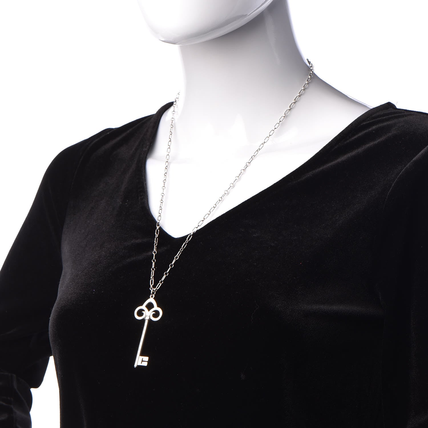 Tiffany Sterling Silver Key Pendant Necklace 2 of 5