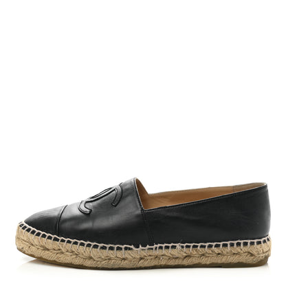Chanel Lambskin CC Espadrilles 39 Black 1 of 11
