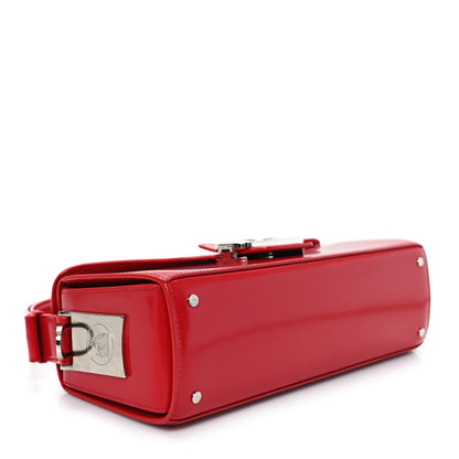 Lanvin Shiny Calfskin Medium Pencil Shoulder Bag Rouge Lipstick 4 of 11