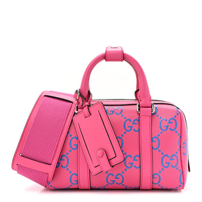 Gucci Calfskin GG Tennis Bi-Color Embossed Mini Duffle Bag Modern Fucsia Modern Blue 1 of 10