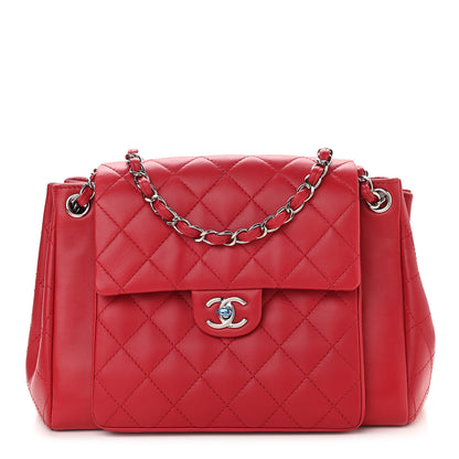 Chanel Lambskin Quilted CC Accordion Shopping Bag Red 1 of 10