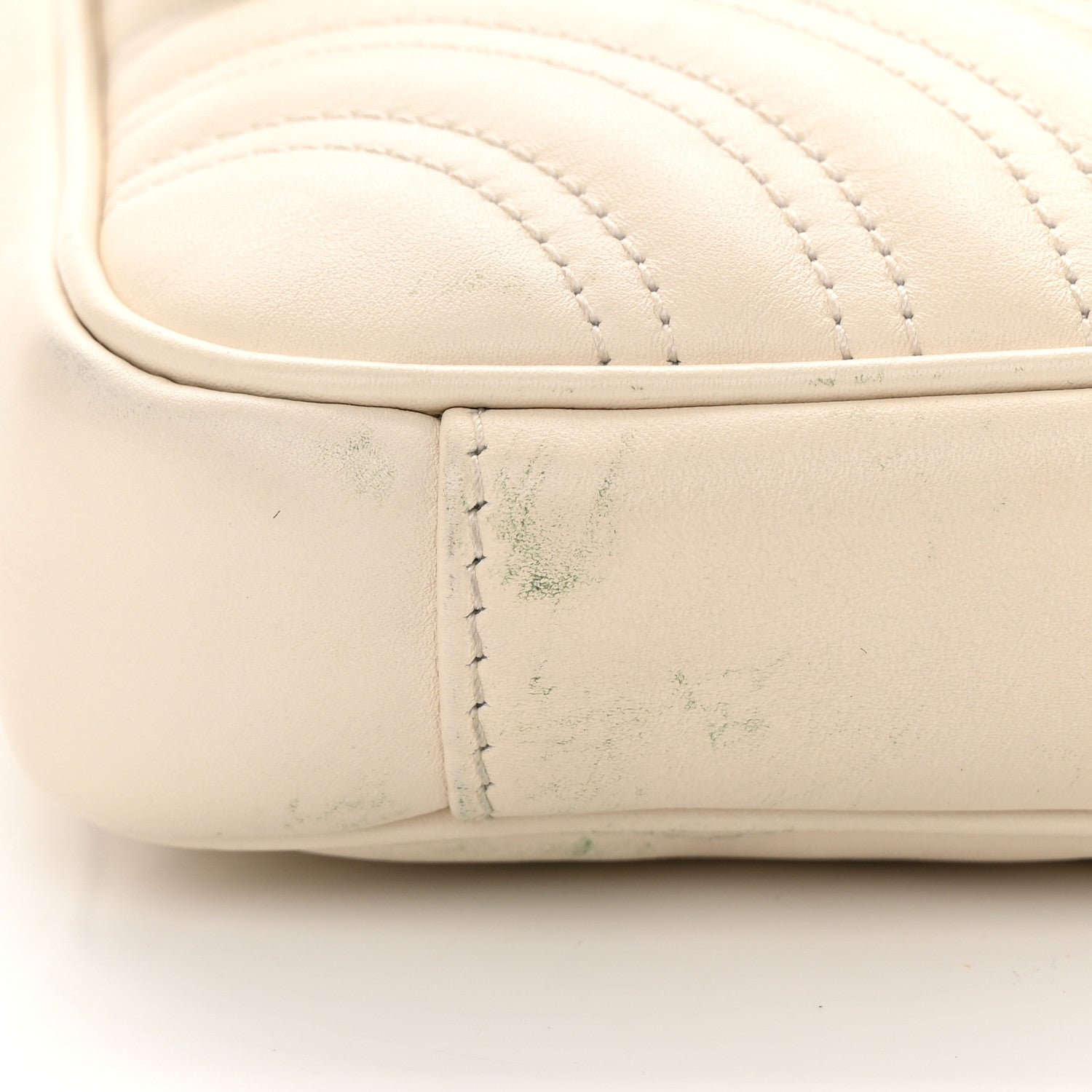 Gucci Calfskin Matelasse Pearly GG Marmont Chain Belt Bag Mystic White 15 of 19