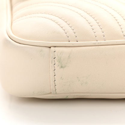 Gucci Calfskin Matelasse Pearly GG Marmont Chain Belt Bag Mystic White 15 of 19