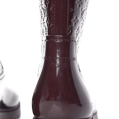 Louis Vuitton Rubber Embossed Monogram Splash Rain Boots 41 Burgundy 7 of 8