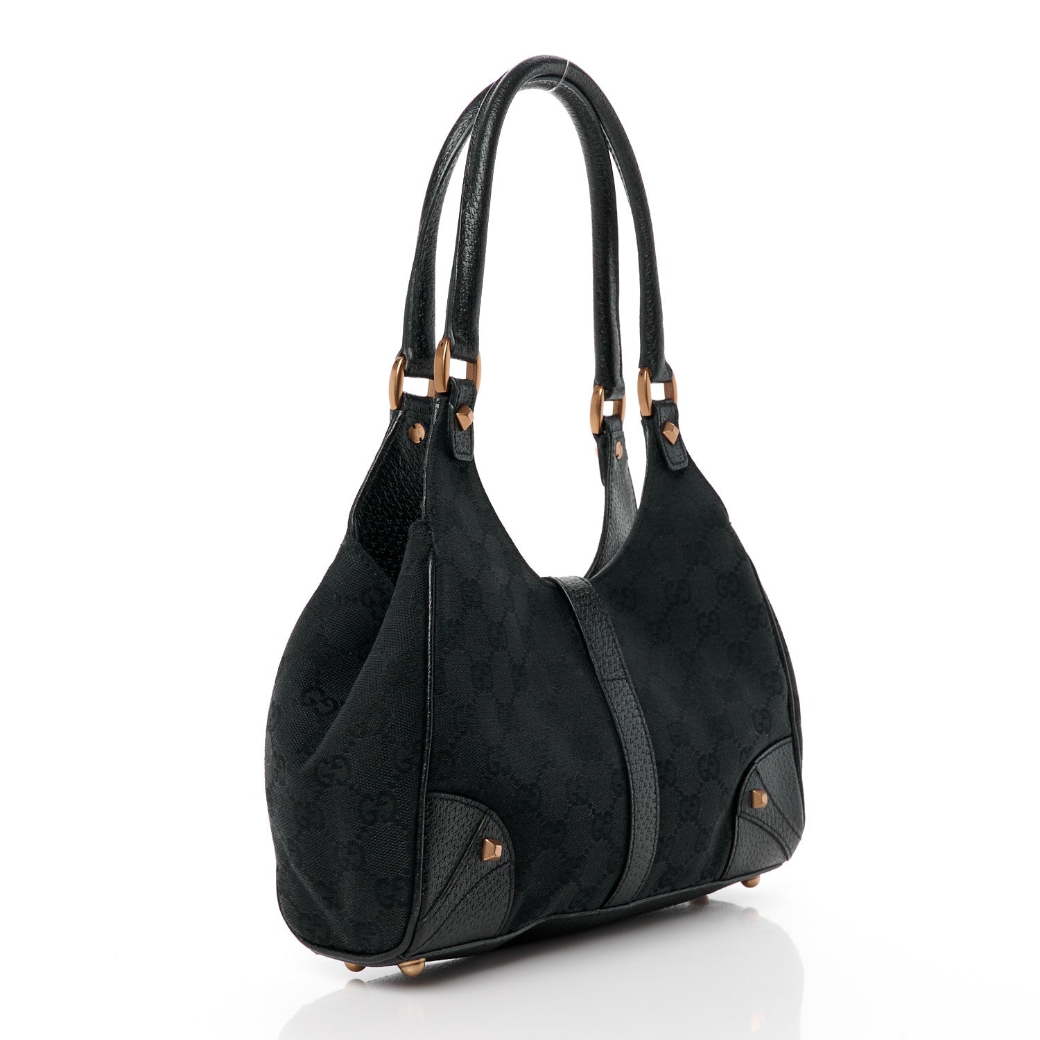 Gucci Monogram Calfskin Large Bardot Tote Black 3 of 12