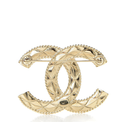 Chanel Pearl Crystal CC Brooch Gold 3 of 5
