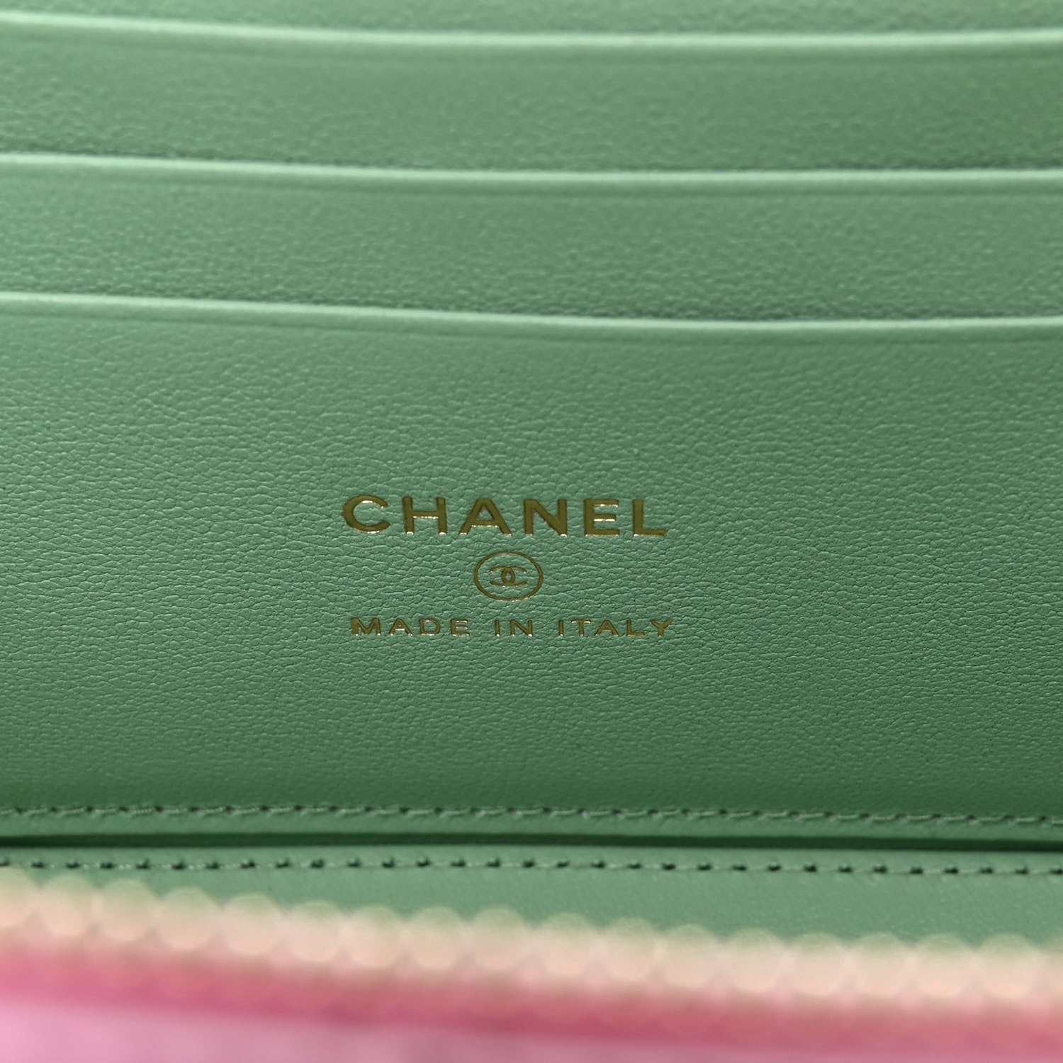 Chanel Lambskin Quilted Small Top Handle Vanity Case With Chain Lilac Light Green 6 of 10