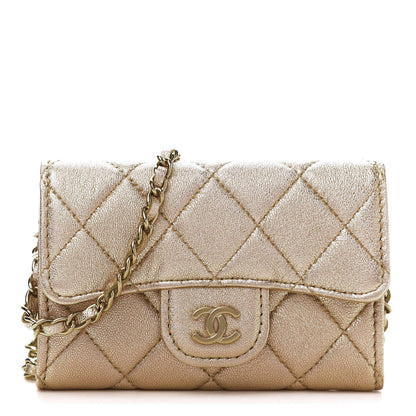 Chanel Metallic Lambskin Quilted Flap Chain Waist Bag Gold 1 of 12