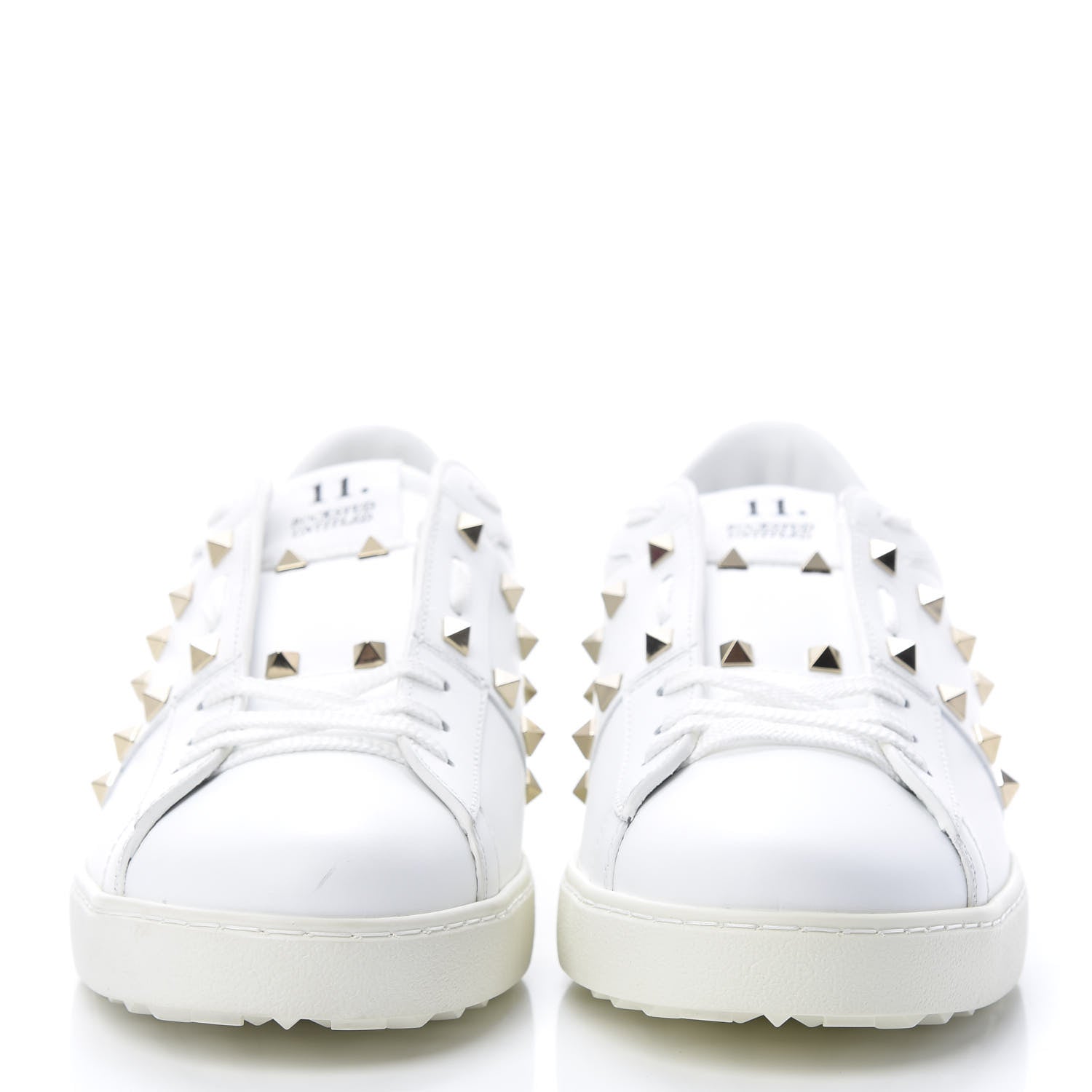 Valentino Garavani Calfskin Mens Rockstud Untitled Open Sneakers 43 White 2 of 10