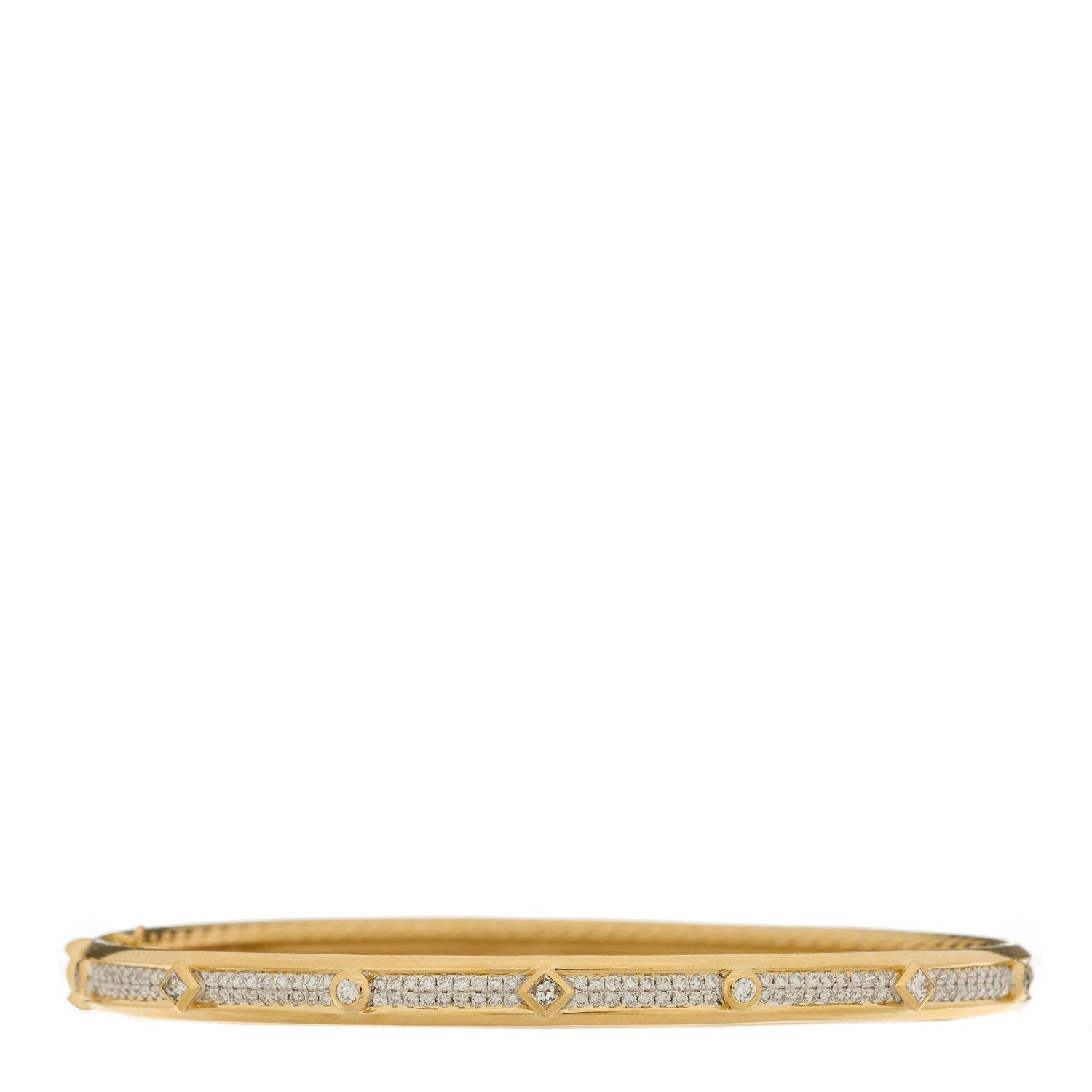 David Yurman 18K Yellow Gold Diamond Modern Renaissance Full Pave Bracelet 1 of 4