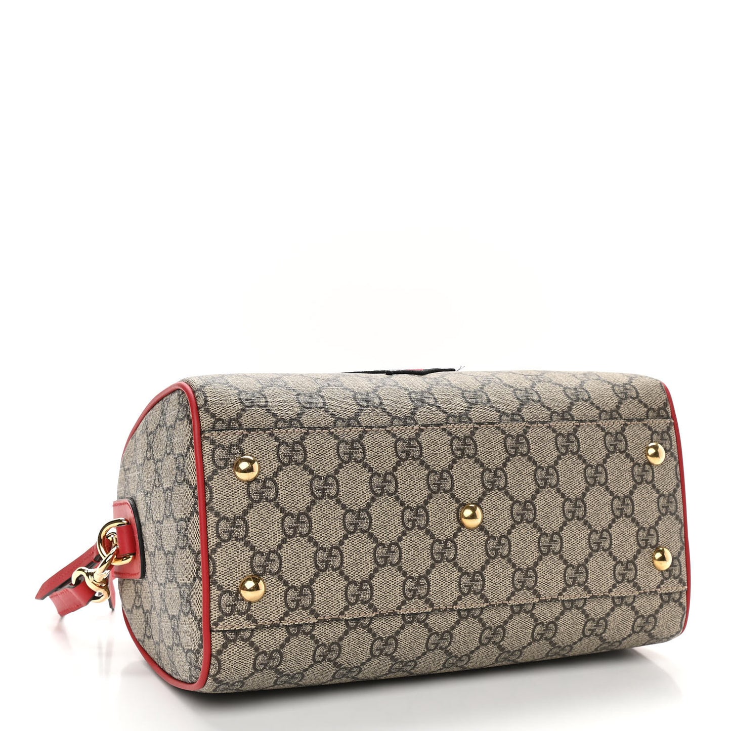 GG Supreme Monogram Kingsnake Heart Embroidered Small Boston Red