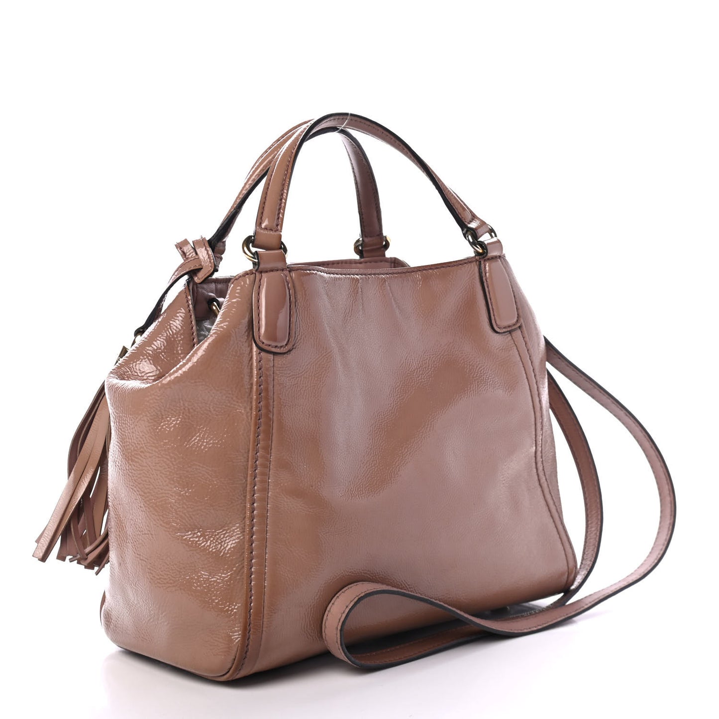 Patent Small Soho Shoulder Bag Dark Cipria