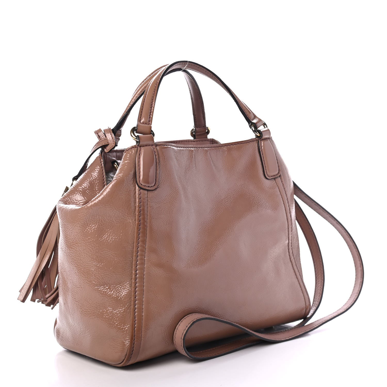 Gucci Patent Small Soho Shoulder Bag Dark Cipria 2 of 4