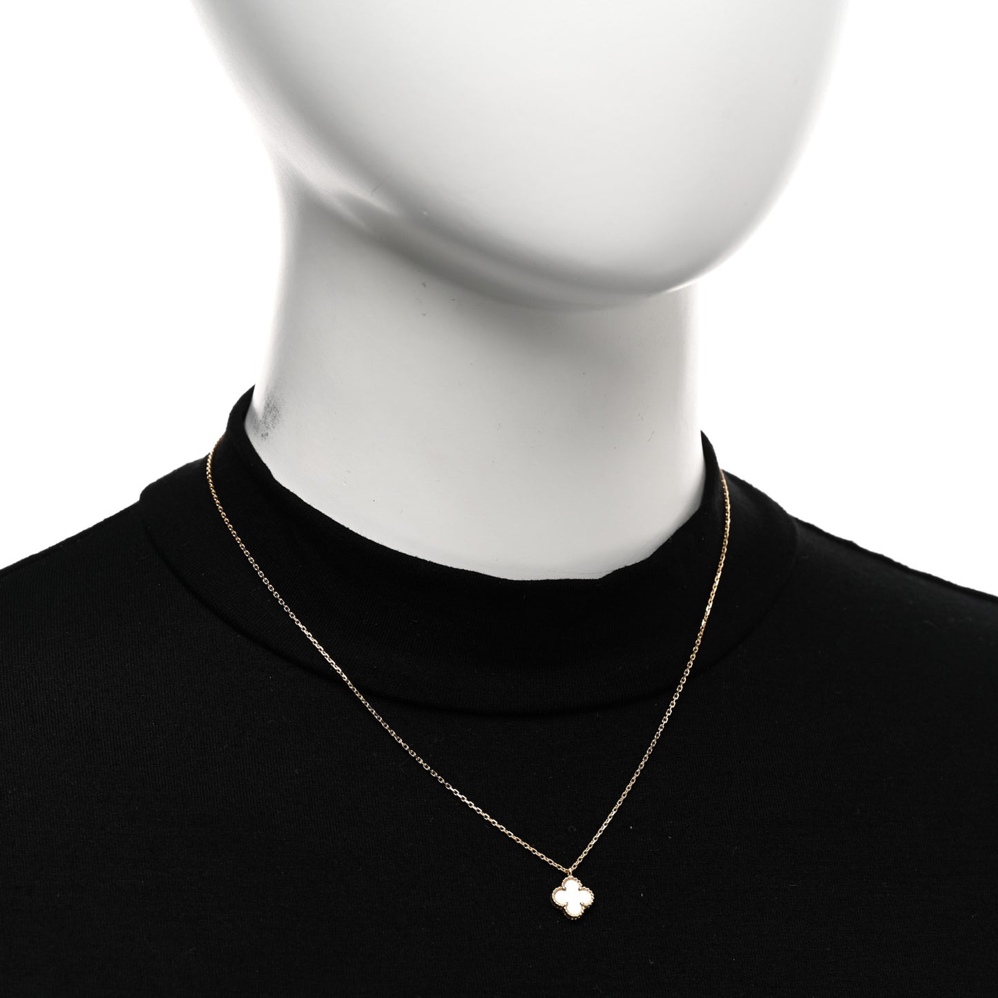 18K Yellow Gold Mother of Pearl Sweet Alhambra Pendant Necklace