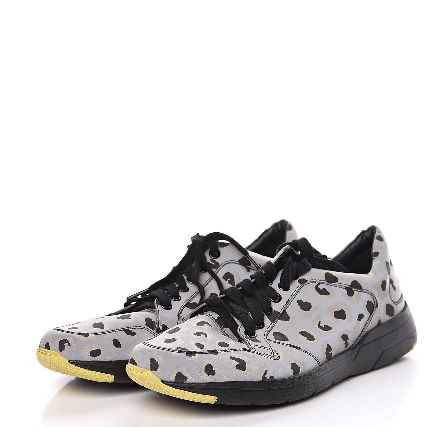 Fabric Rubber Leopard Print Brava Reflective Sneakers 38.5