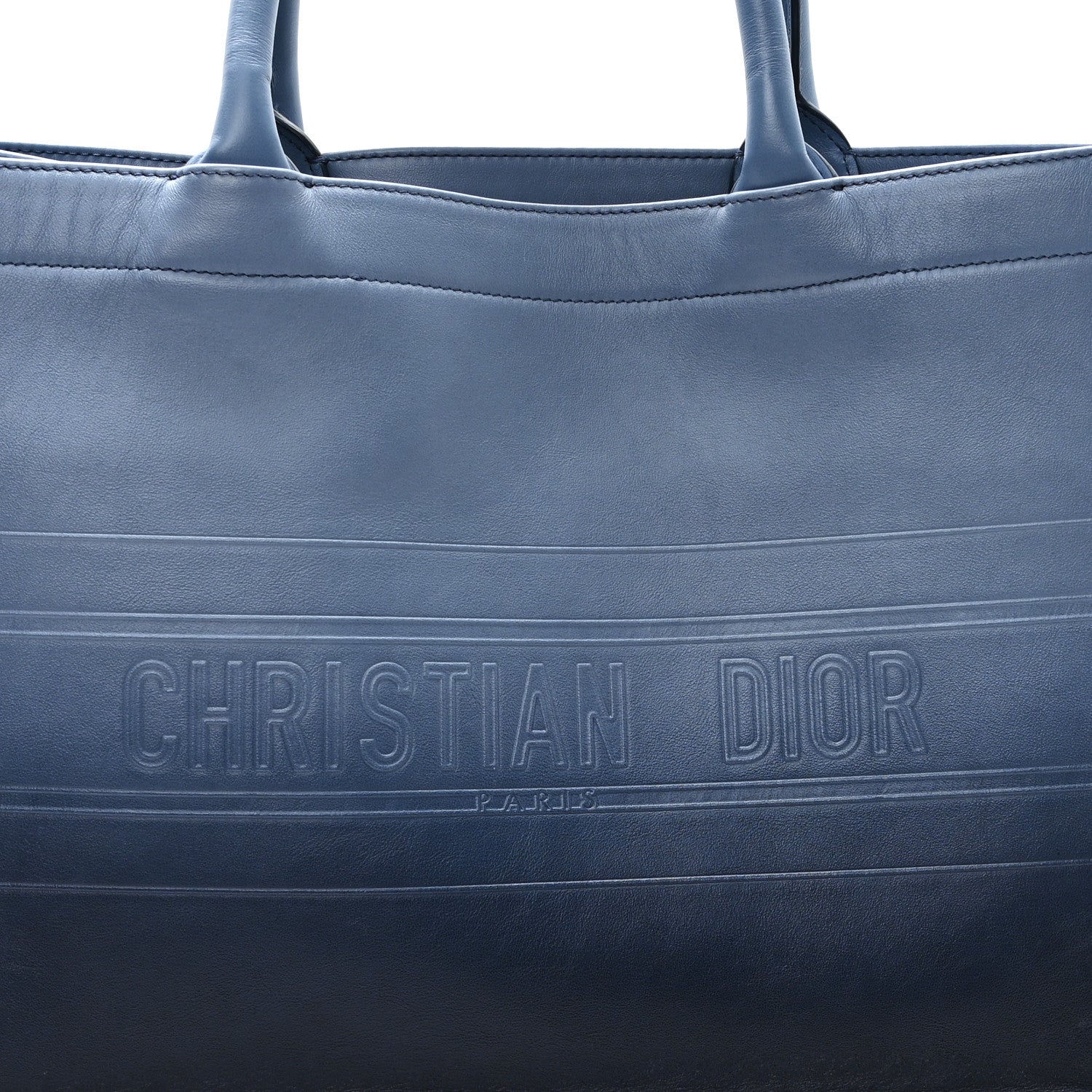 Christian Dior Gradient Smooth Calfskin Embossed Medium Book Tote Indigo Blue 8 of 12