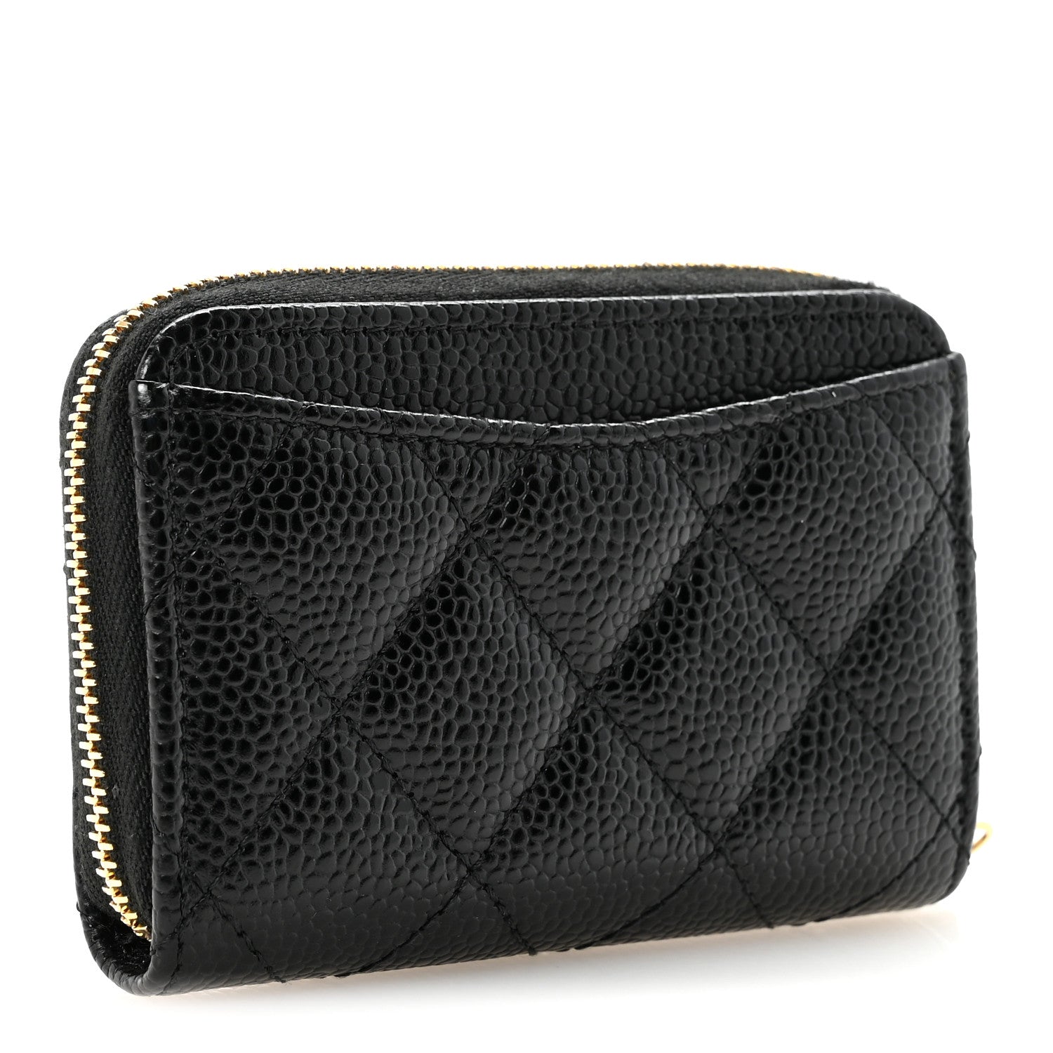 Chanel Caviar Quilted Zip Coin Purse Black 3 of 8