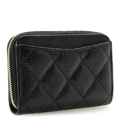 Chanel Caviar Quilted Zip Coin Purse Black 3 of 8