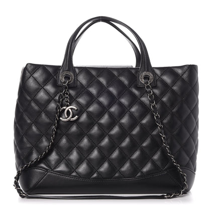 Chanel Calfskin Quilted Small Easy Shopping Tote Black 1 of 9