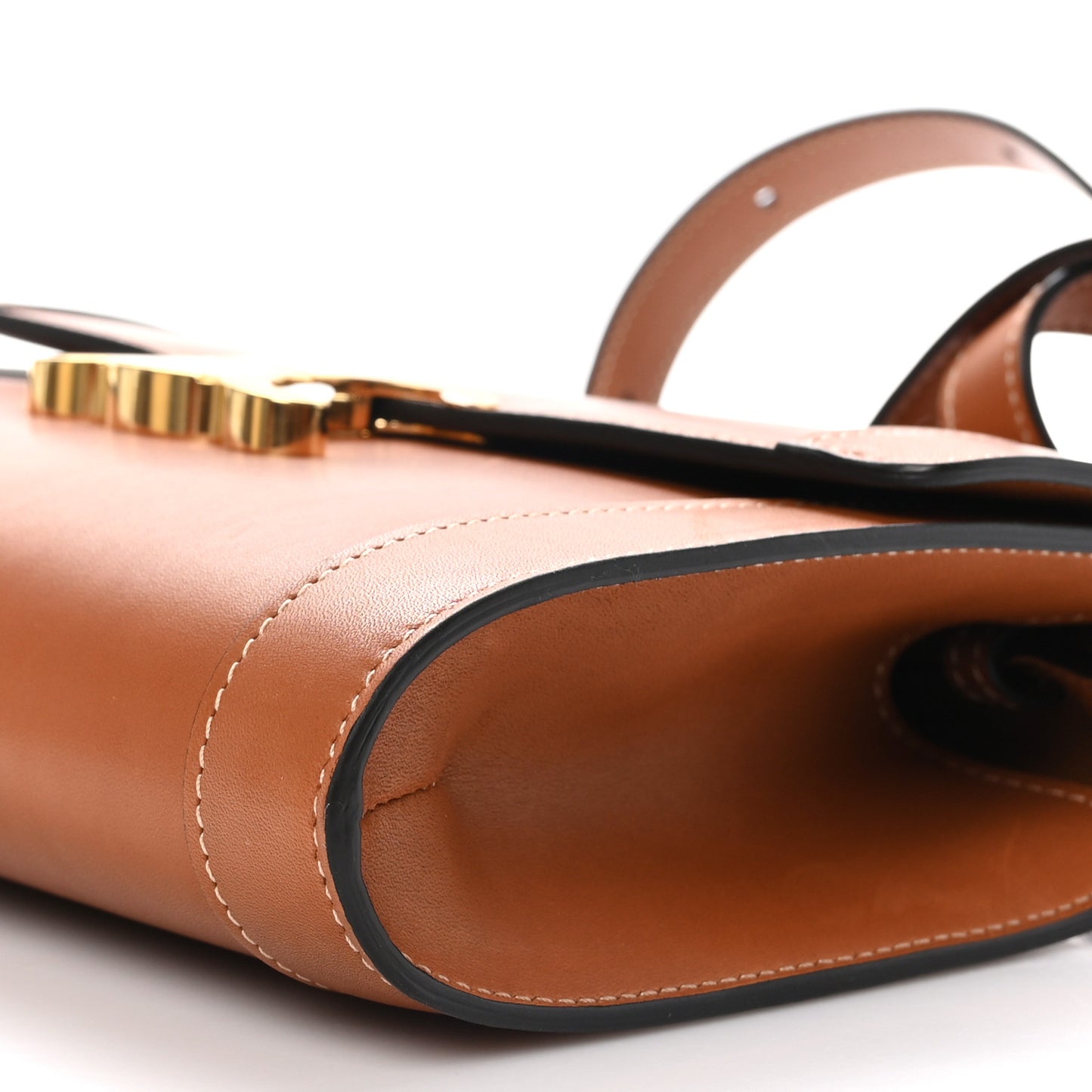 Natural Calfskin Triomphe Strap Bag Tan