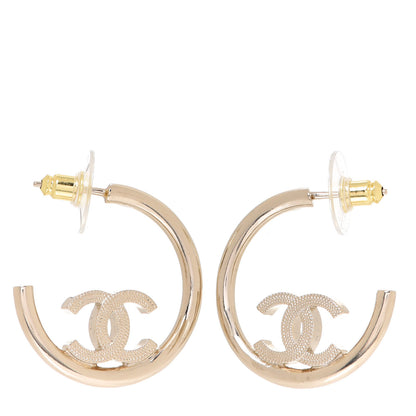 Chanel CC Hoop Earrings Gold 1 of 5